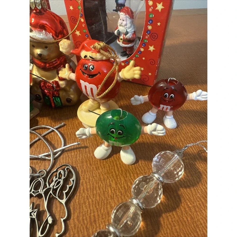 Lot Of 1990's &‎ Early 2000's Christmas Vtg Ornaments: M&Ms, Mice, Sports